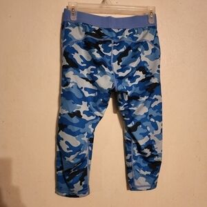Adidas Techfit Capri Blue Camo Medium Compression Leggings Size M